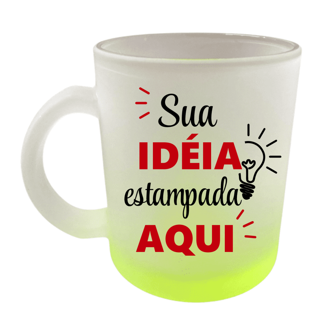 Caneca Vidro Jateado Colorido - Imagem 7