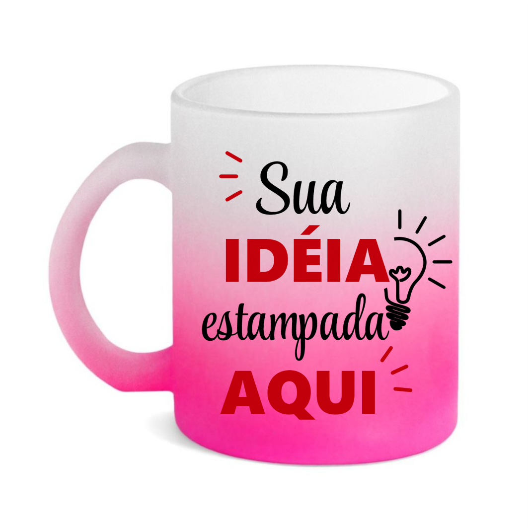 Caneca Vidro Jateado Colorido - Imagem 4