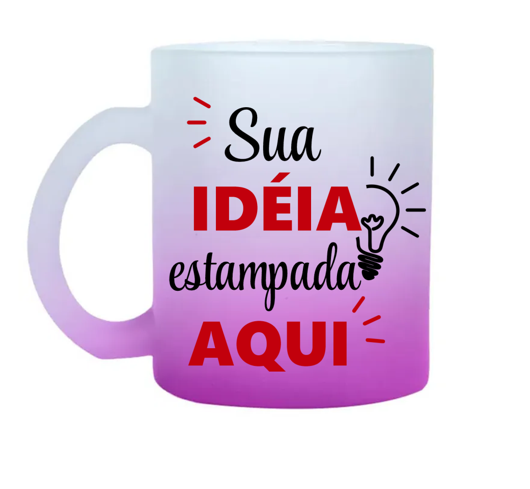 Caneca Vidro Jateado Colorido - Imagem 3