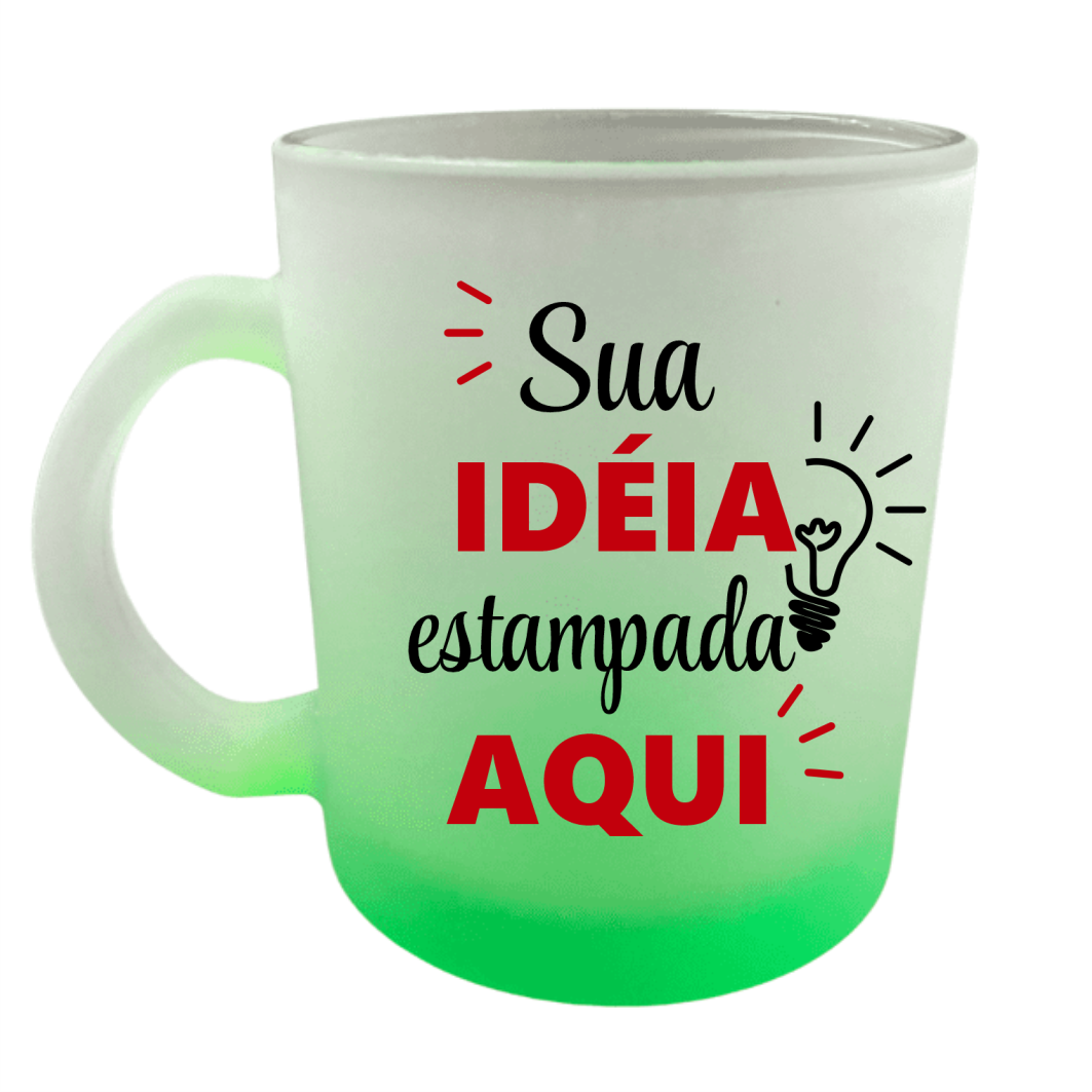 Caneca Vidro Jateado Colorido - Imagem 2