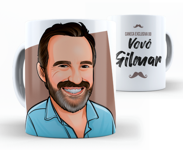 Caneca de Cerâmica Com Caricatura - Imagem 2