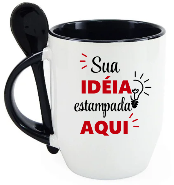 Caneca de Cerâmica Com Colher
