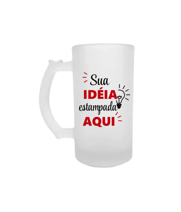 Caneca Chopp Vidro Jateado