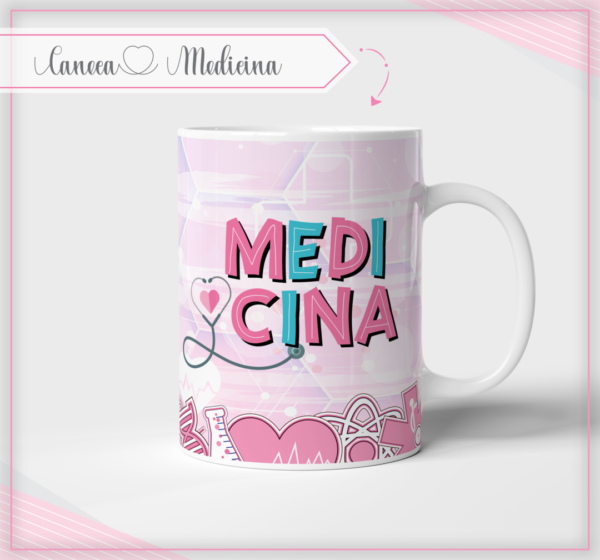Caneca Profissões - Medicina (rosa)