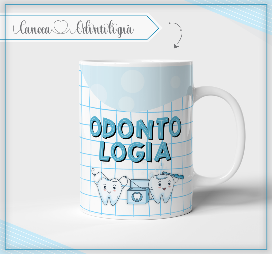 Caneca Profissões - Odontologia (azul)